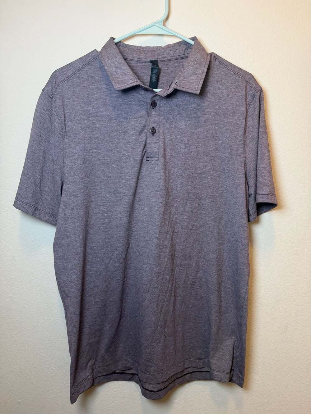 Lululemon Men's Evolution Short-Sleeve Polo Shirt Heathered Purple Size Large